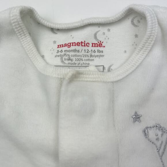 Magnetic Me White Velour Magnet Closure Sleeper - Picture 4 of 8